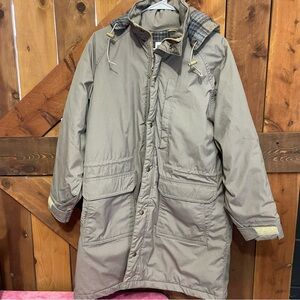 VTG Woolrich Jacket Women’s Large Hooded Parka Chore Wool Lined Field Coat USA